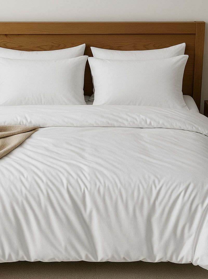 Parure de lit 100% coton Blanc - Kiabi