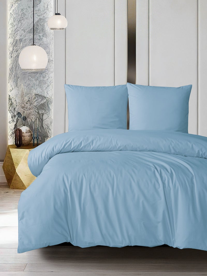 Parure de lit  100% coton Bleu - Kiabi