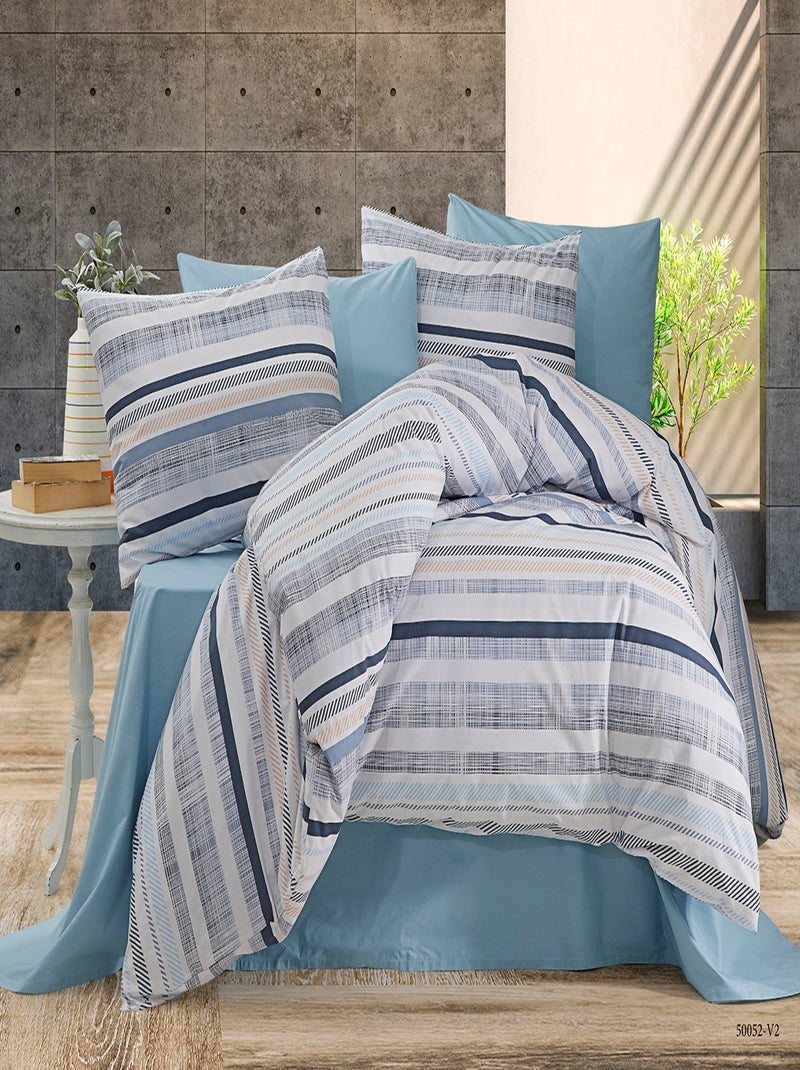 Parure de lit  100% coton Bleu - Kiabi
