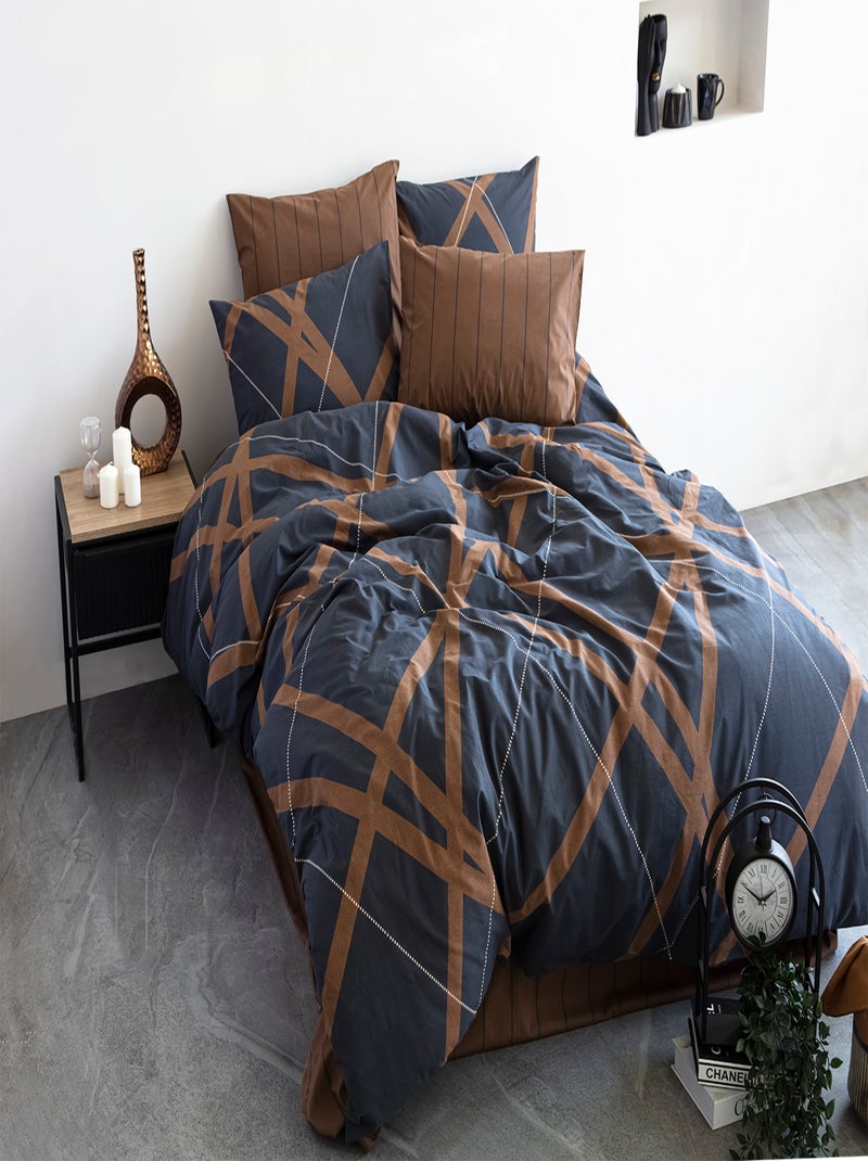 Parure de lit  100% coton Bleu - Kiabi