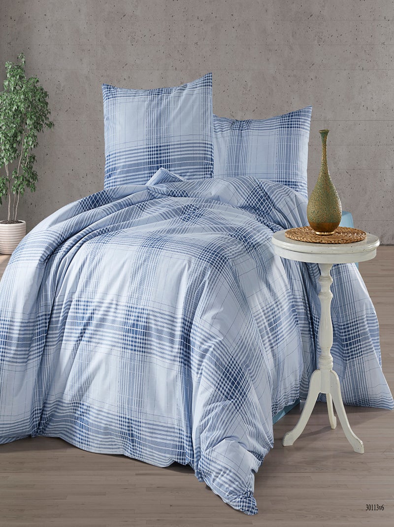 Parure de lit  100% coton Bleu - Kiabi