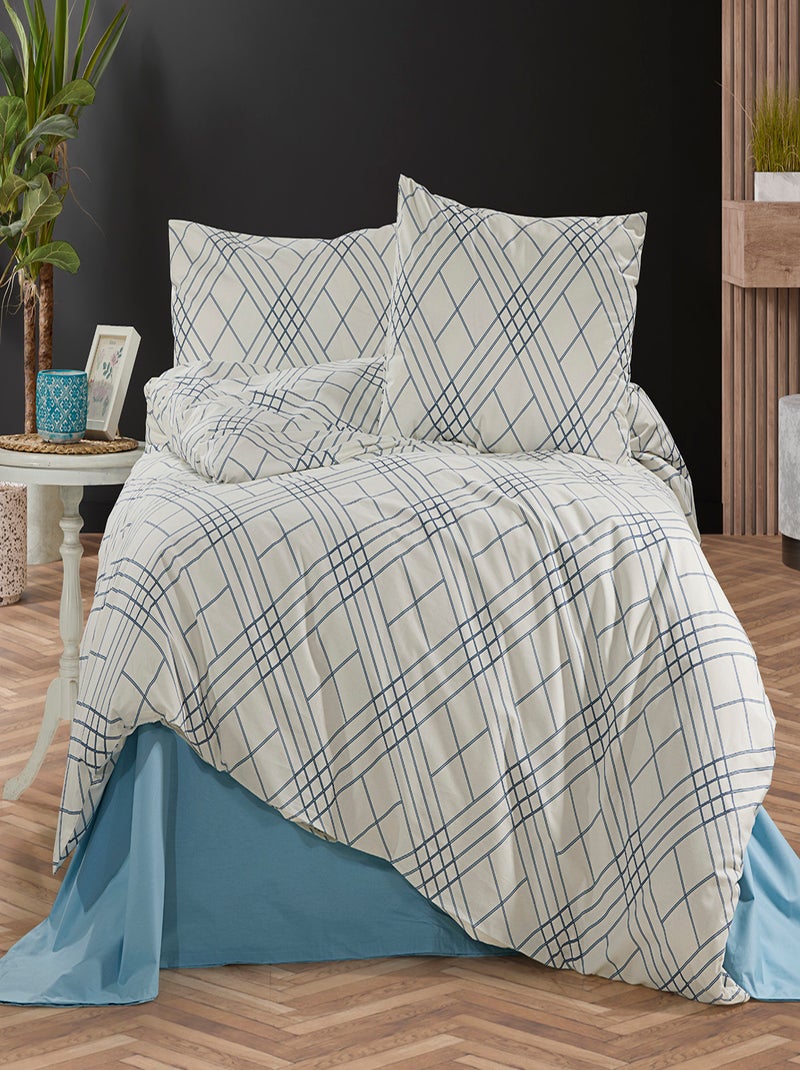 Parure de lit  100% coton Bleu - Kiabi