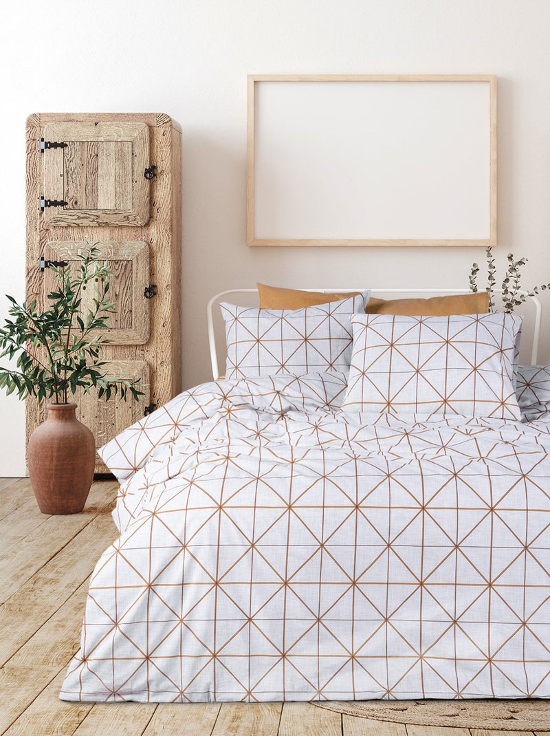 Parure de lit  100% coton Camel - Kiabi