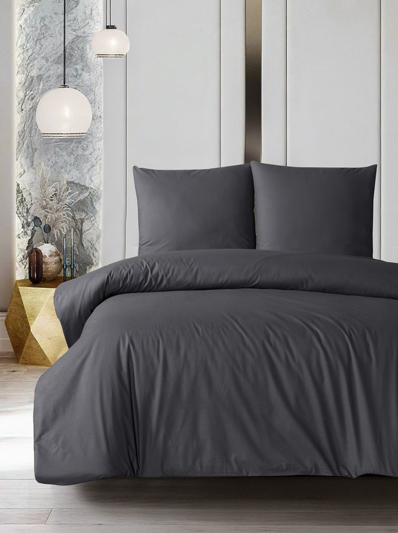 Parure de lit  100% coton Gris - Kiabi