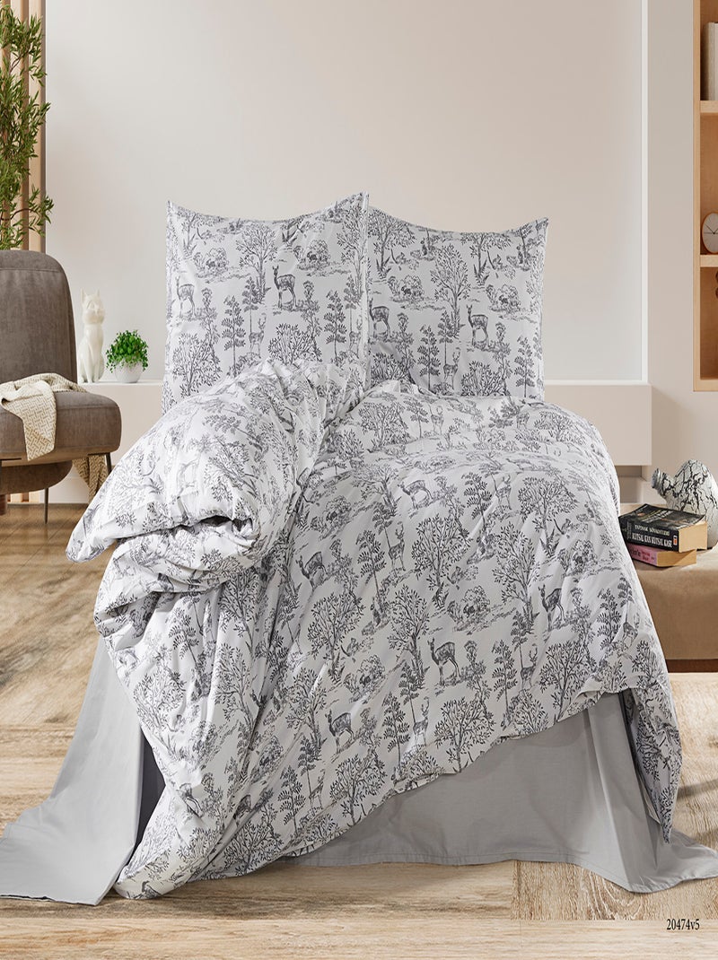 Parure de lit  100% coton Gris - Kiabi