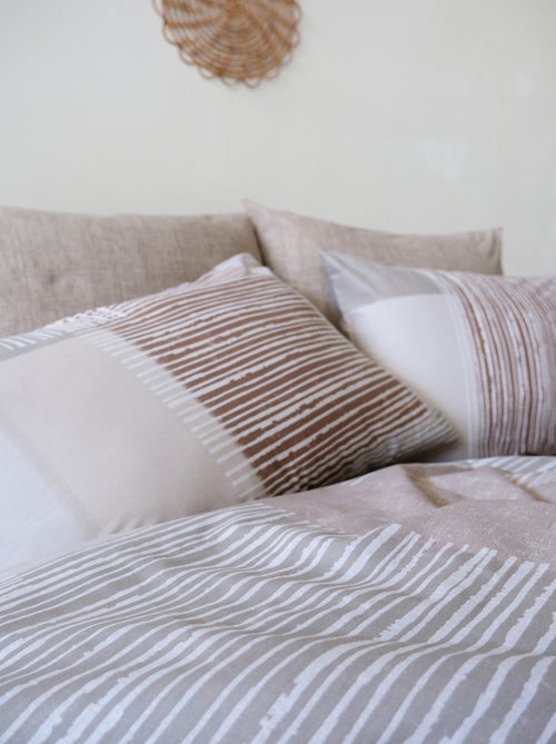 Parure de lit 100% coton imprimé "Latte" - Kiabi