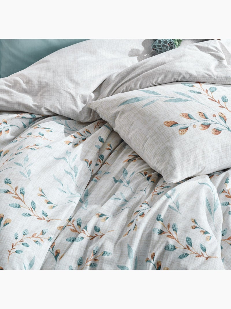 Parure de lit 100% coton Imprimée végétal - Lendell Vert - Kiabi