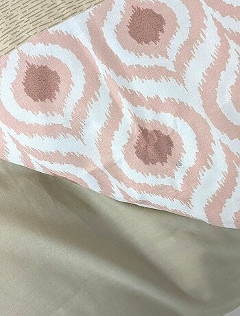 Parure de lit 100% coton INOUK rose/beige Taie 50x70 cm