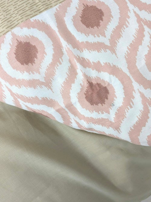 Parure de lit 100% coton INOUK rose/beige Taie 50x70 cm - Kiabi
