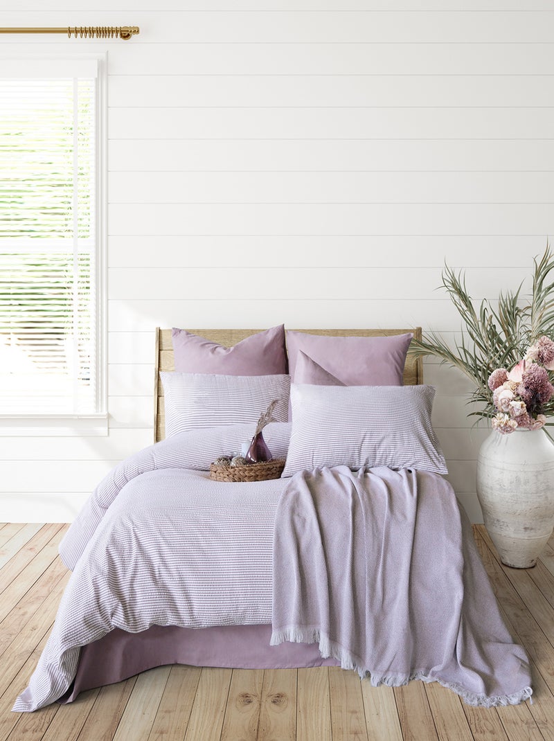 Parure de lit  100% coton Mauve - Kiabi
