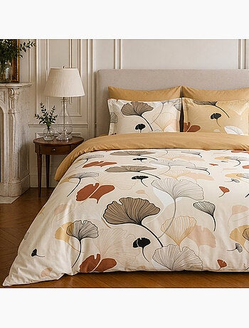 Parure de lit 100% coton motif floral, minkly
