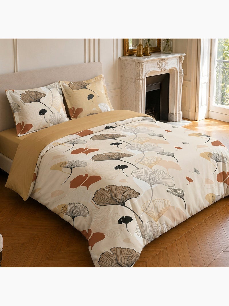 Parure de lit 100% coton motif floral, minkly Beige - Kiabi