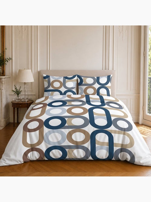 Parure de lit 100% coton motif géométrique, daiko - Kiabi