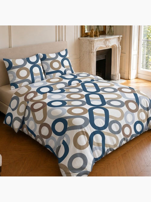 Parure de lit 100% coton motif géométrique, daiko - Kiabi