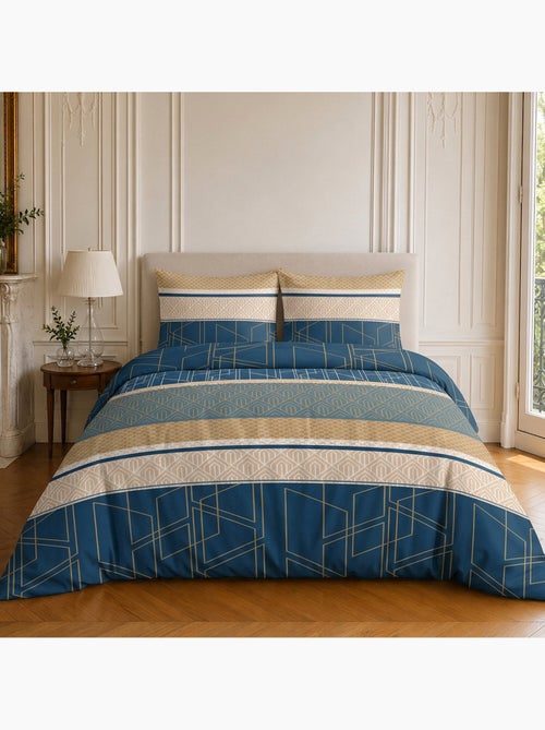 Parure de lit 100% coton motif géométrique, ulysse - Kiabi Parure de lit 100% coton motif géométrique, ulysse - Kiabi