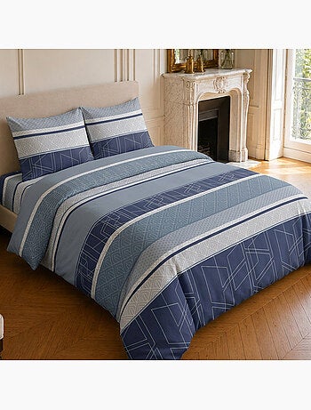Parure de lit 100% coton motif géométrique, ulysse