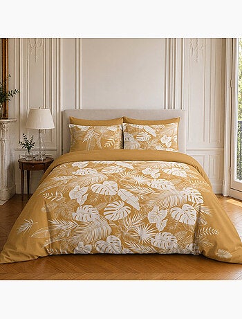 Parure de lit 100% coton motif tropical, leaves