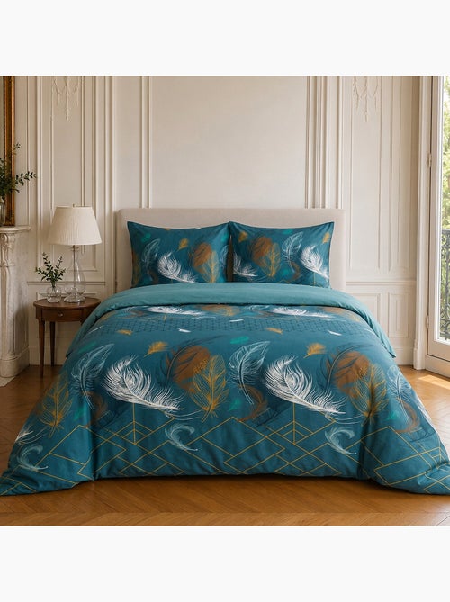 Parure de lit 100% coton motif tropical, paloma - Kiabi Parure de lit 100% coton motif tropical, paloma - Kiabi