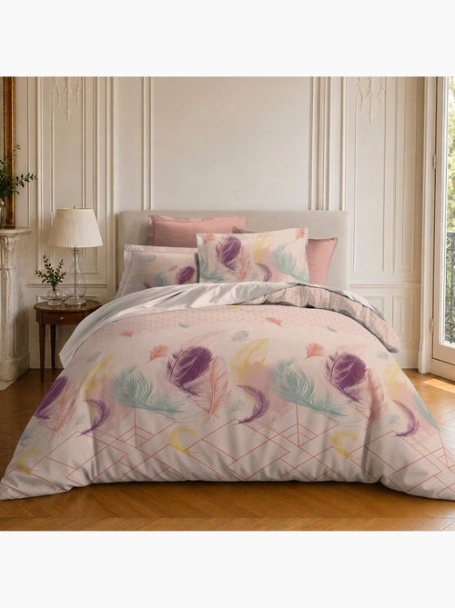 Parure de lit 100% coton motif tropical, paloma - Kiabi Parure de lit 100% coton motif tropical, paloma - Kiabi