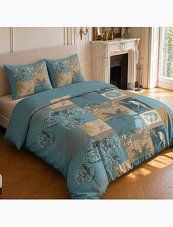 Parure de lit 100% coton motif tropical, suriname