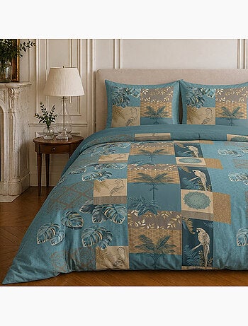 Parure de lit 100% coton motif tropical, suriname
