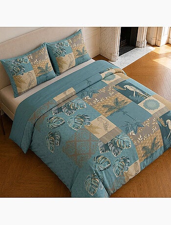 Parure de lit 100% coton motif tropical, suriname