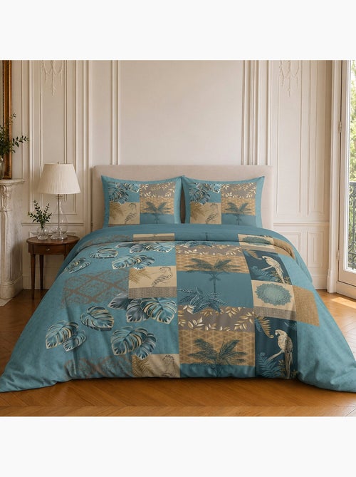 Parure de lit 100% coton motif tropical, suriname - Kiabi Parure de lit 100% coton motif tropical, suriname - Kiabi