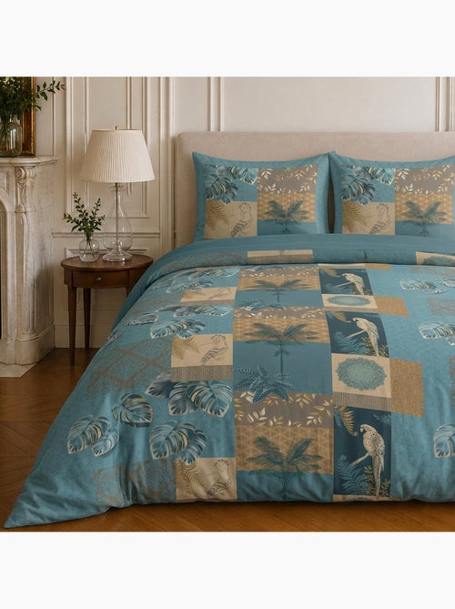 Parure de lit 100% coton motif tropical, suriname - Kiabi Parure de lit 100% coton motif tropical, suriname - Kiabi
