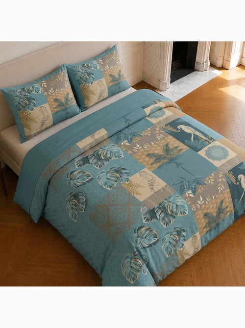 Parure de lit 100% coton motif tropical, suriname - Kiabi Parure de lit 100% coton motif tropical, suriname - Kiabi
