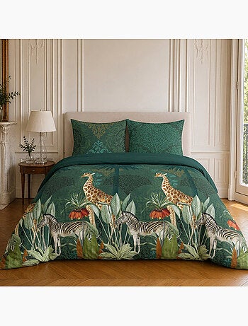 Parure de lit 100% coton motif tropical, zambi
