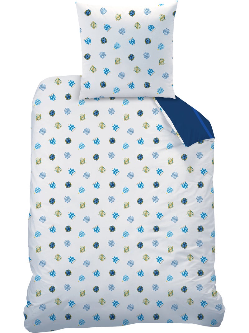 Parure de lit 100% Coton, OM CÉLÉBRATION Bleu - Kiabi