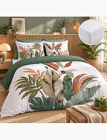 Parure de lit 100% coton romy avec drap-housse
