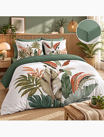 Parure de lit 100% coton romy avec drap-housse
