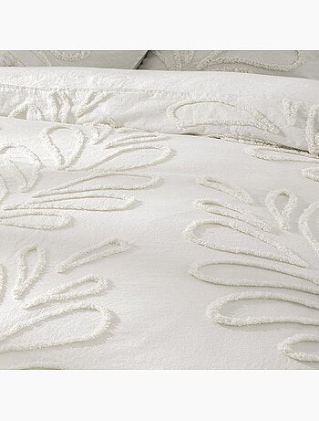 Parure de lit 100% coton tufté anouk + drap housse 140 x 190 cm