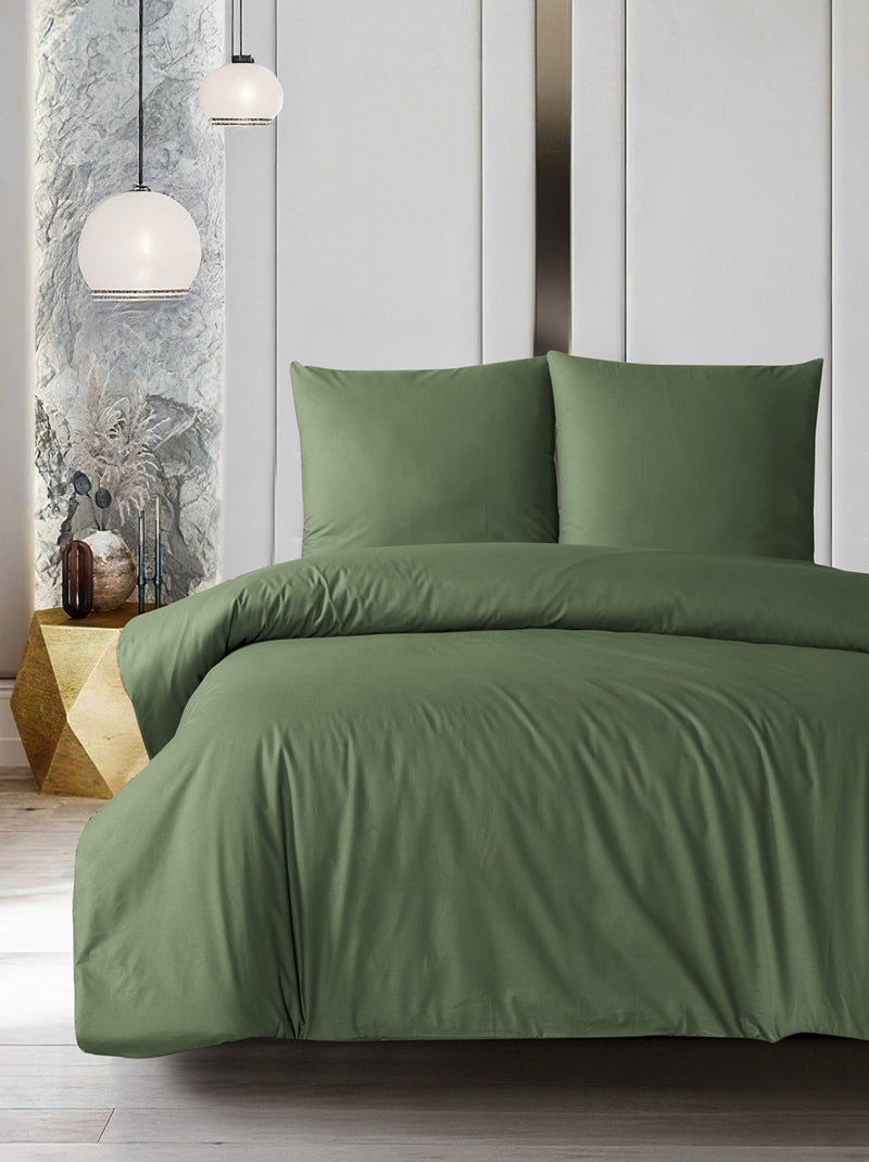 Parure de lit  100% coton Vert - Kiabi