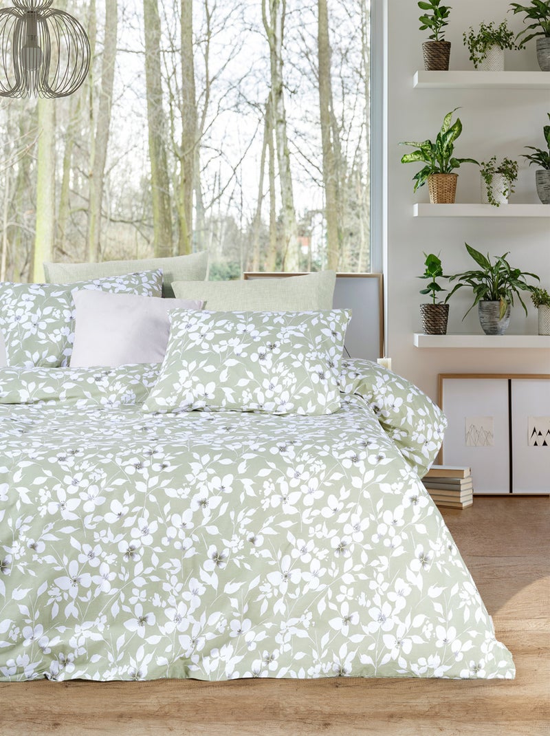 Parure de lit  100% coton Vert - Kiabi