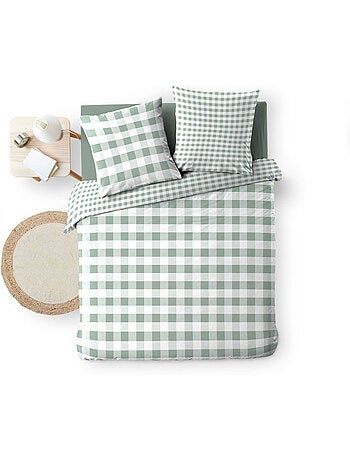 Parure de lit 100% coton victoire + drap housse blanc