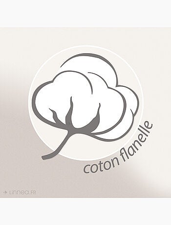 Parure de lit 100% flanelle de coton LILY gris orange