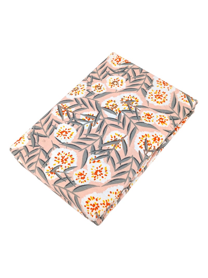 Parure de lit 100% flanelle de coton LILY gris orange Orange - Kiabi