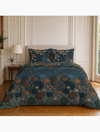 Parure de lit 100% microfibre motif floral, flower night