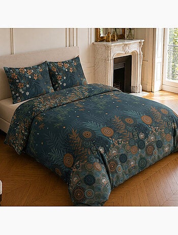 Parure de lit 100% microfibre motif floral, flower night