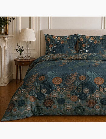 Parure de lit 100% microfibre motif floral, flower night