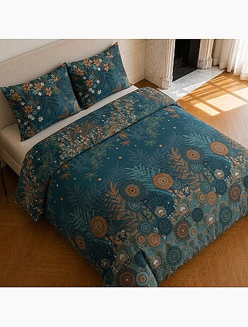 Parure de lit 100% microfibre motif floral, flower night