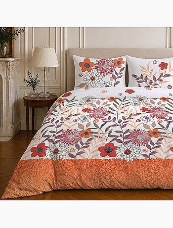 Parure de lit 100% microfibre motif floral, printemps