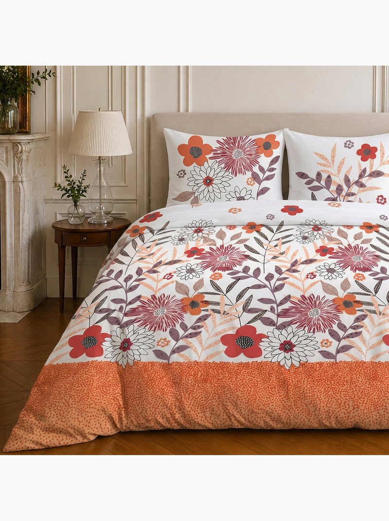 Parure de lit 100% microfibre motif floral, printemps Multicolore - Kiabi