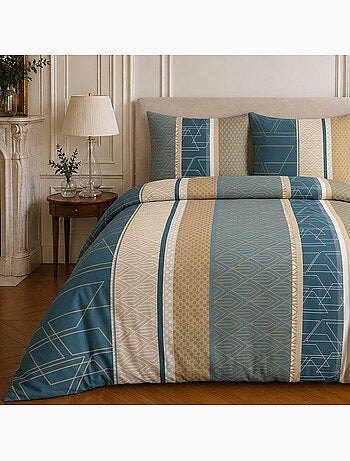 Parure de lit 100% microfibre motif géométrique, ulysse