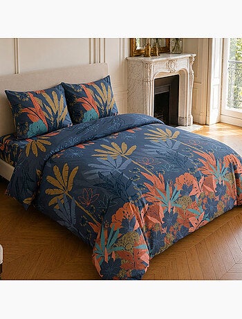 Parure de lit 100% microfibre motif tropical, funny palm