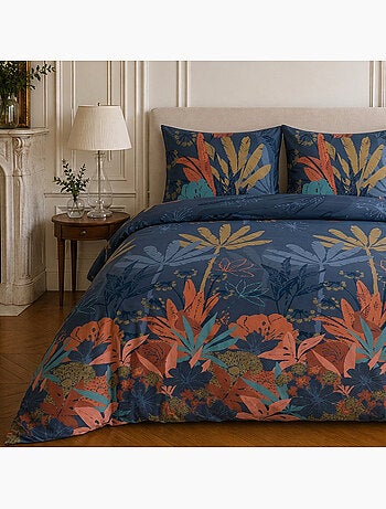 Parure de lit 100% microfibre motif tropical, funny palm