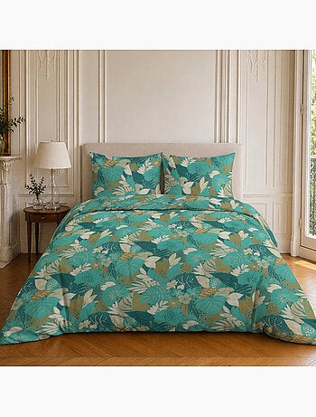 Parure de lit 100% microfibre motif tropical, ivy