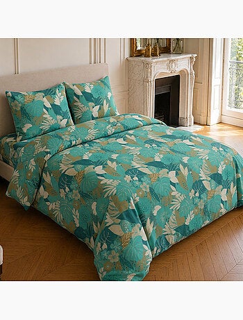 Parure de lit 100% microfibre motif tropical, ivy